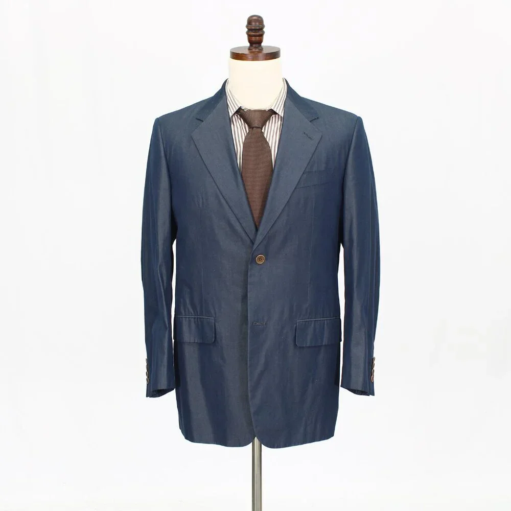 Calvin Klein 40R Navy Solid 2-Button Sport Coat Blazer Jacket G851